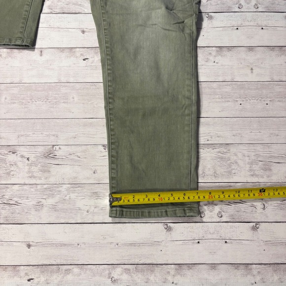 Soft Surroundings Olive Green Pull On Straight Leg Denim Jeans Pants - Picture 13 of 13